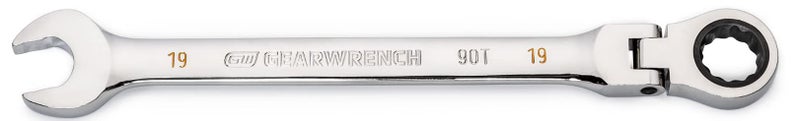 GEARWRENCH 19mm 4 Degree Swing Arch 12 Point Flex Head Ratcheting Combination Wrench - 86719 - Image 1